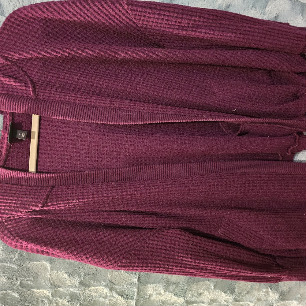 Burgundy Knit Cardigan